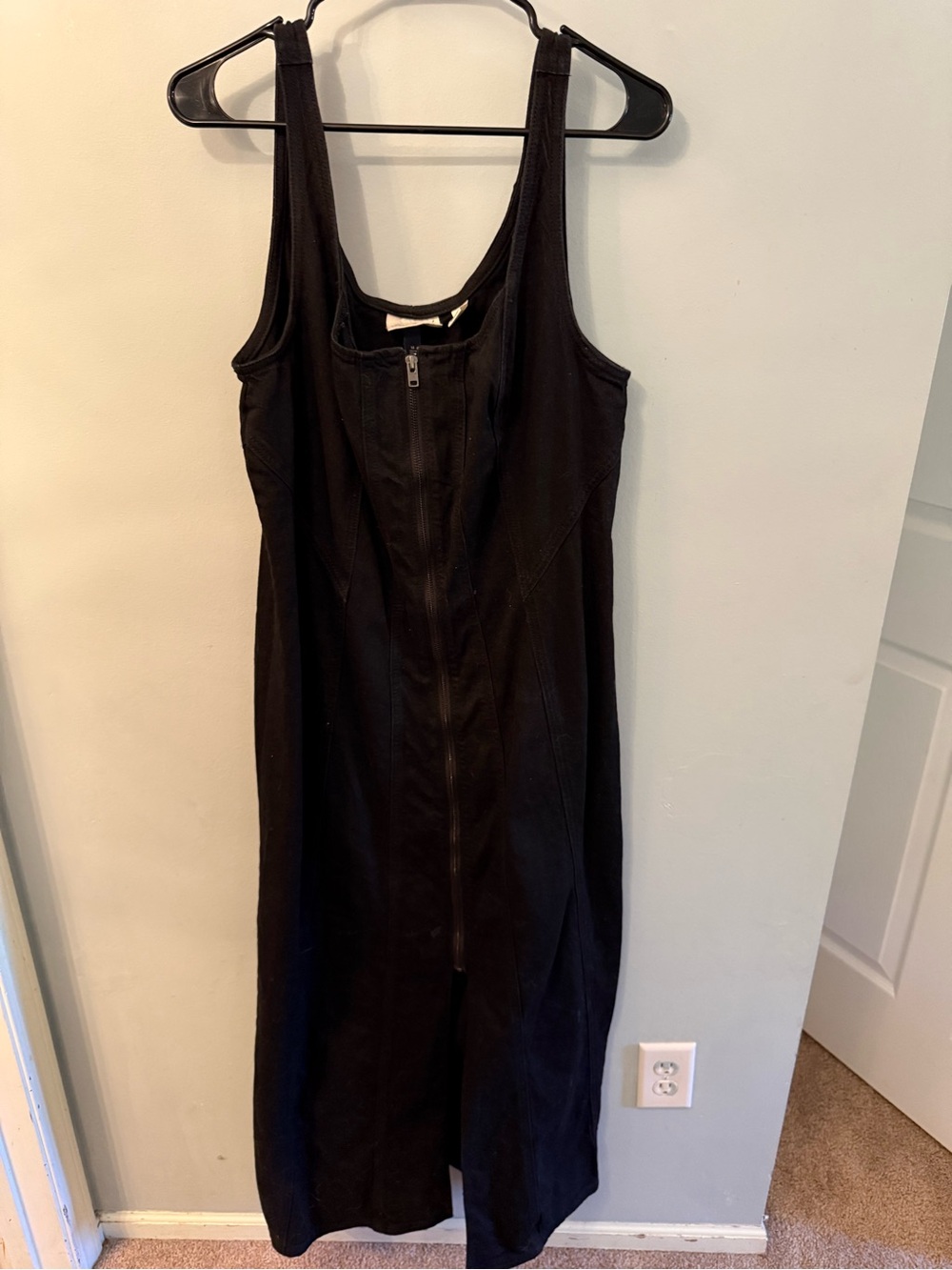 Universal Thread Black Tank Maxi Dress with Front Zip